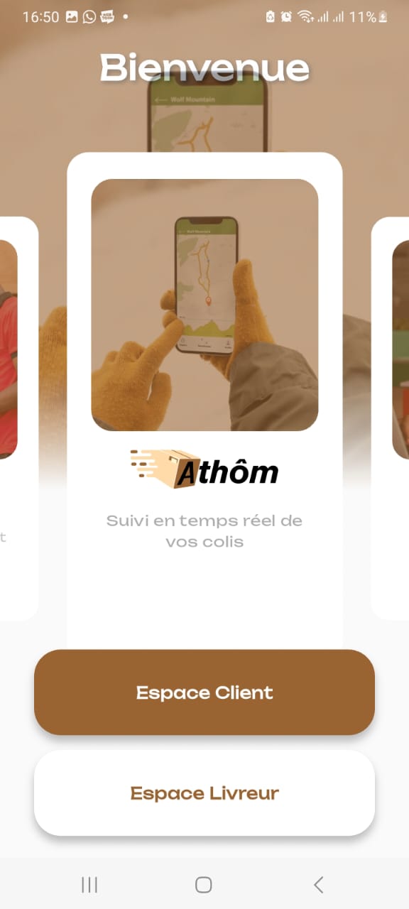 Athom - Écran Client